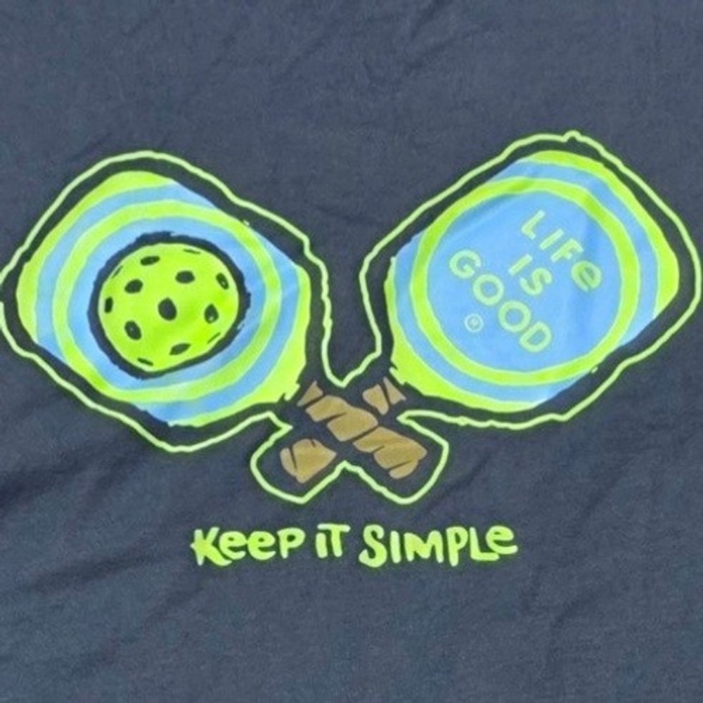 Life Is Good T-Shirt Mens XXL Blue Pickleball Keep It Simple Graphic Tee Cotton - Picture 2 of 8